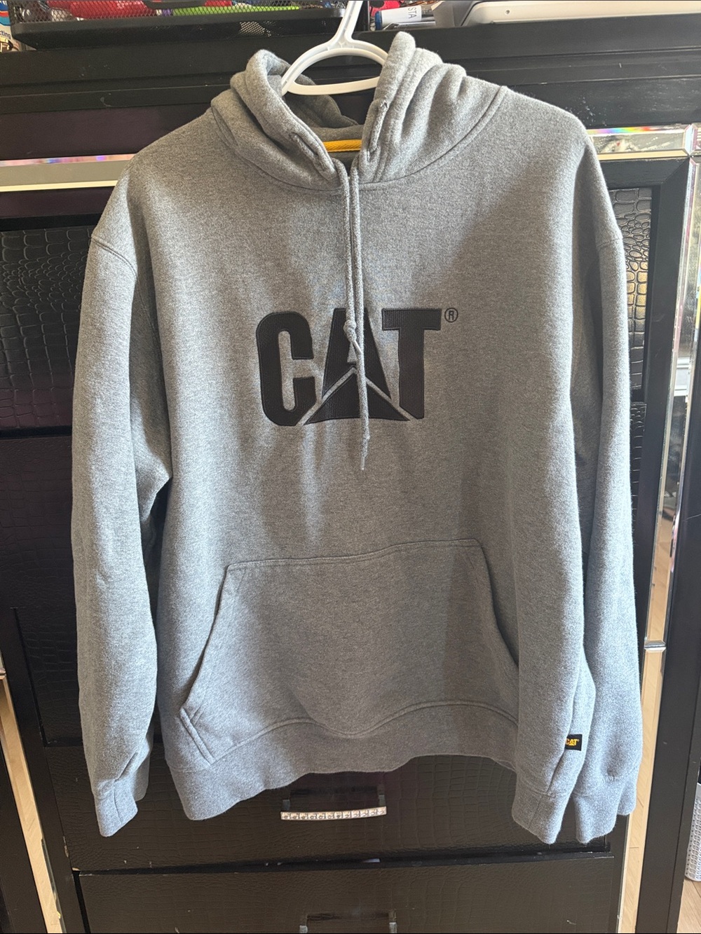 Caterpillar Gray CAT Logo Hooded Sweatshirt